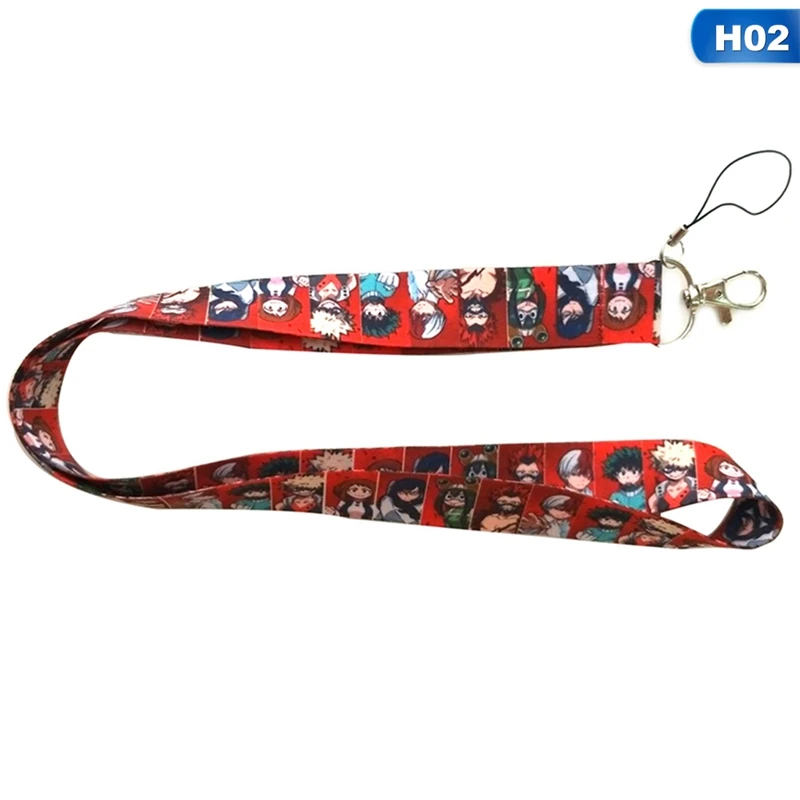 

4 Style My Hero Academia Cartoon Anime Lanyard ID Badge Holder Keys Mobile Phone Lanyard Straps For School Office Supplies