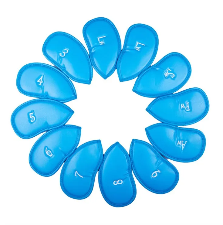 12 шт./компл. черный чехол для гольфа из высококачественной искусственной кожи с