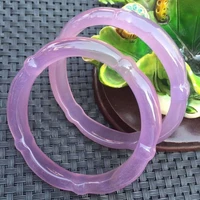 chinese natural pink chalcedony chalcedony hand carved jade bracelet female fashion jewelry violet agate round jewelry gifts
