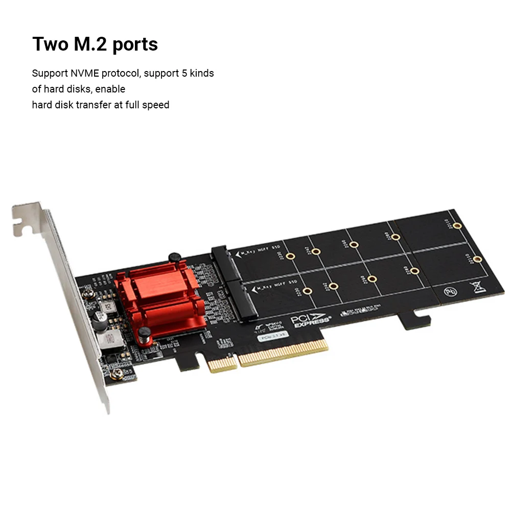двойной адаптер nvme pcie m 2 ssd к pci e 31 x8 плат
