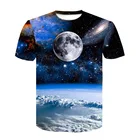 2020 Высококачественная футболка с круглым вырезом и коротким рукавом, креативная 3D космическая земля, Мужская модная повседневная футболка