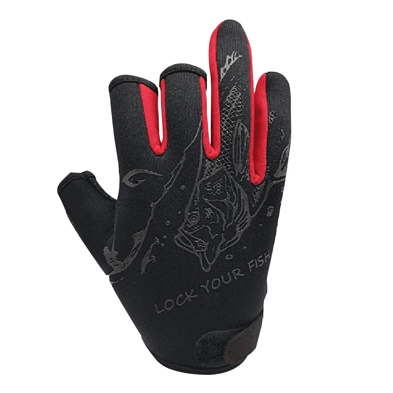 Рыболовные перчатки с тремя пальцами водонепроницаемые износостойкие тканевые