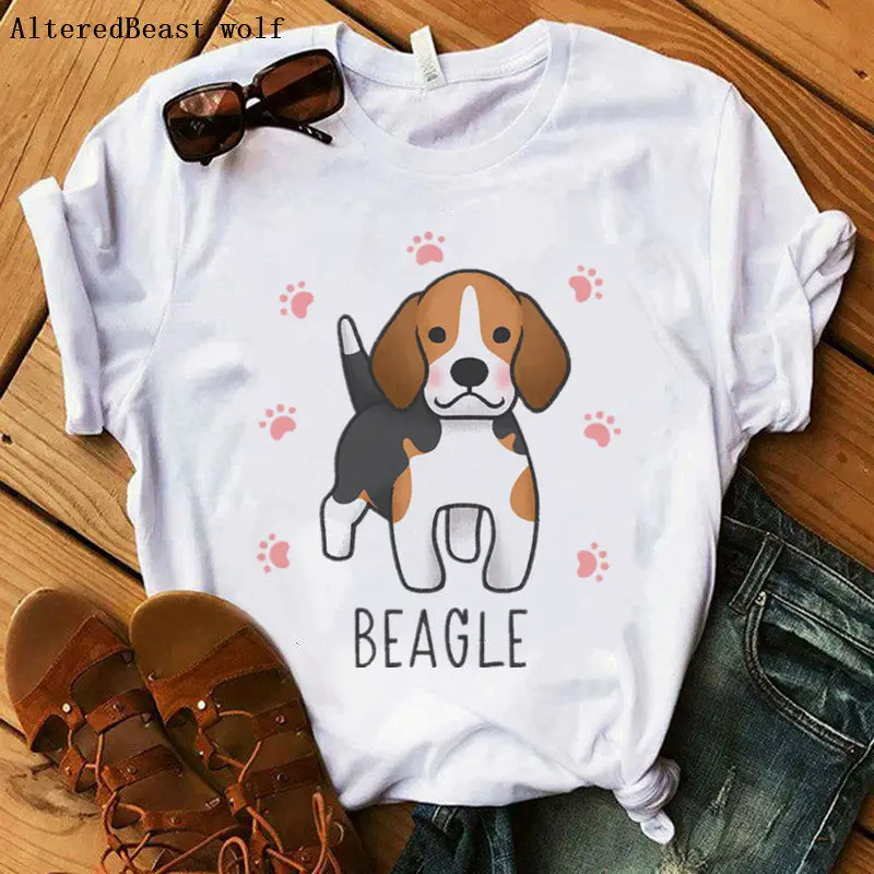 as picture Sushi beagle, Женская забавная Милая модная футболка, Женская Повседневная футболка с принтом, модная футболка с коротким рукавом, летняя женская футболка с рисунком Харадзюку - Цвет: as picture