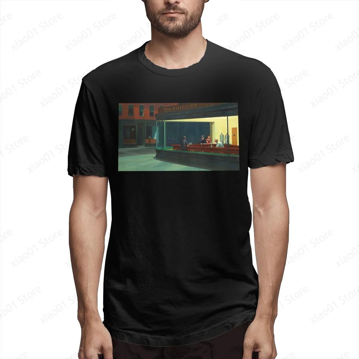 

AMERICAN ARTIST. Edward Hopper, Nighthawks, 1942 T Shirt Men Women Graphics Harajuku T-Shirt Creativity Short Sleeve Tee Tops