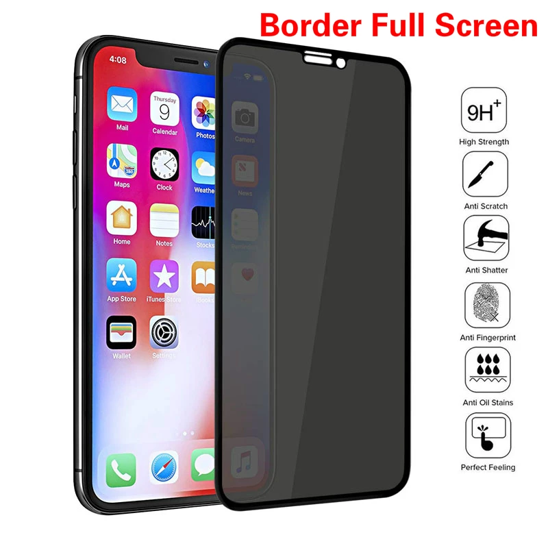 Защитное стекло VONY полноэкранное закаленное для iPhone X XS MAX XR 11 7 8 Plus|Защитные