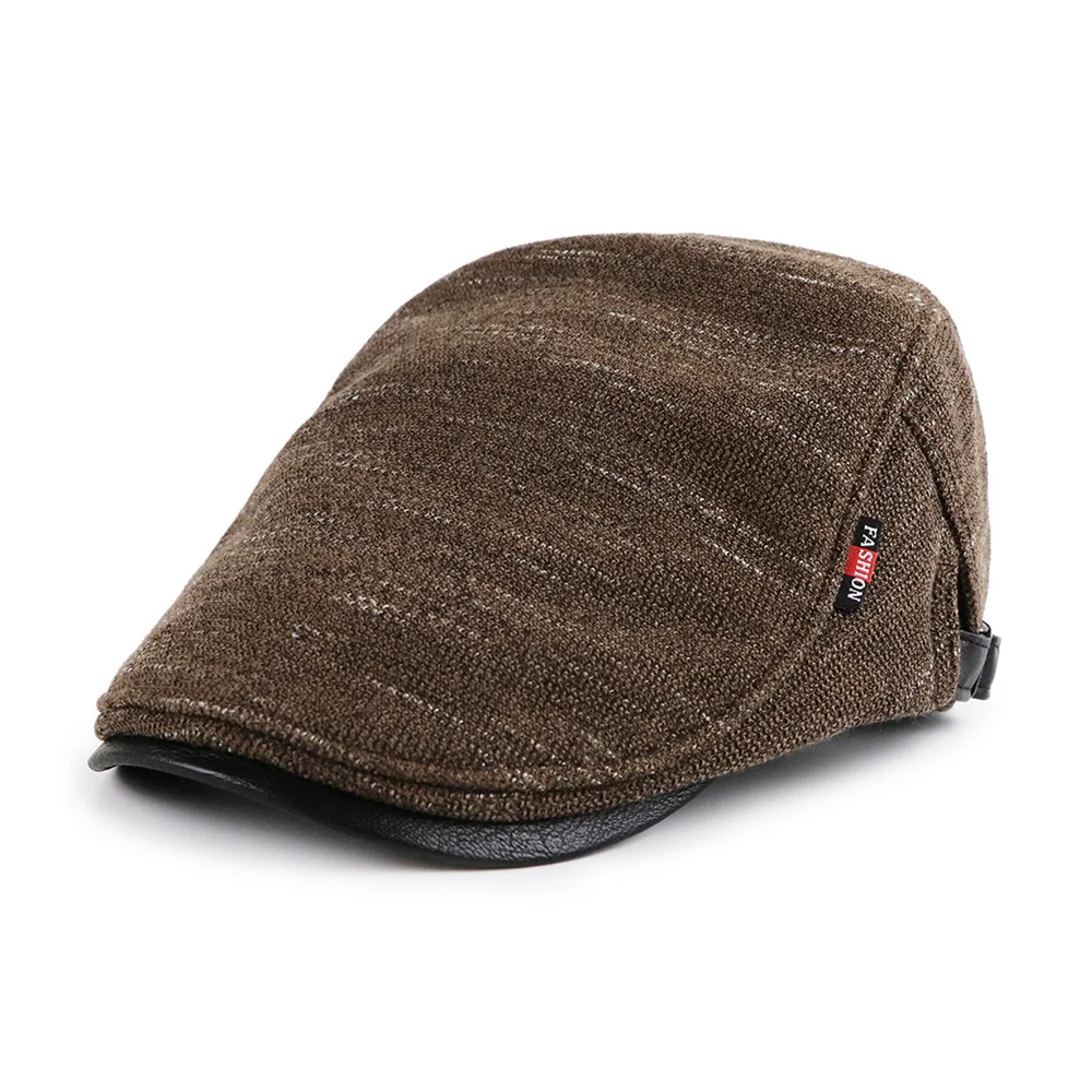 coffee TOHUIYAN классические вязаные шапки газетчика для мужчин осень зима таксисты шапки Мужские Gorras Planas берет шапки для улицы теплые плоские шапки для гольфа - Цвет: coffee