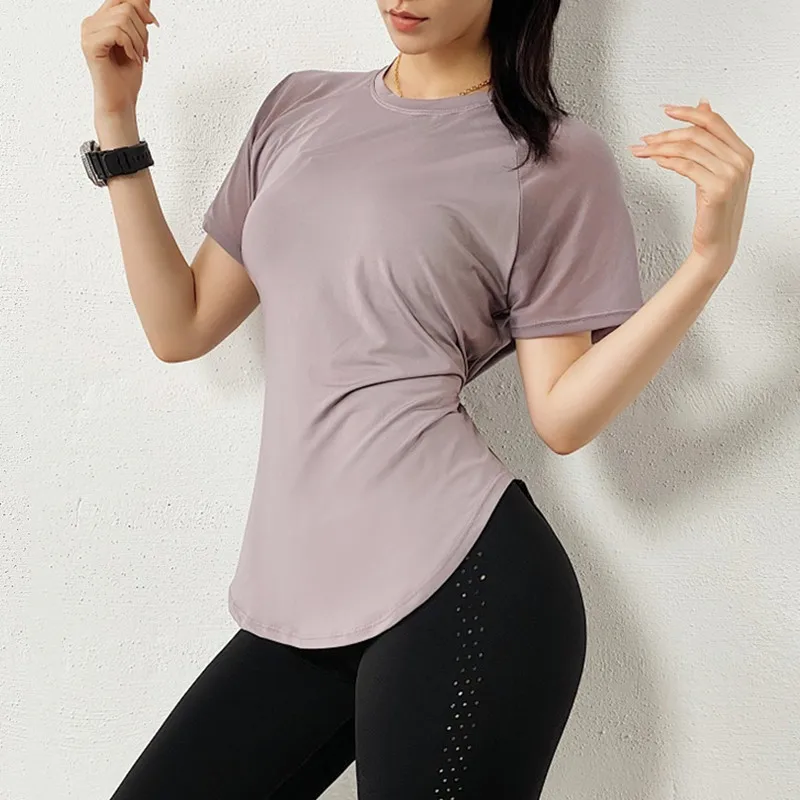 Женская свободная Спортивная футболка с коротким рукавом дышащая сетчатая в