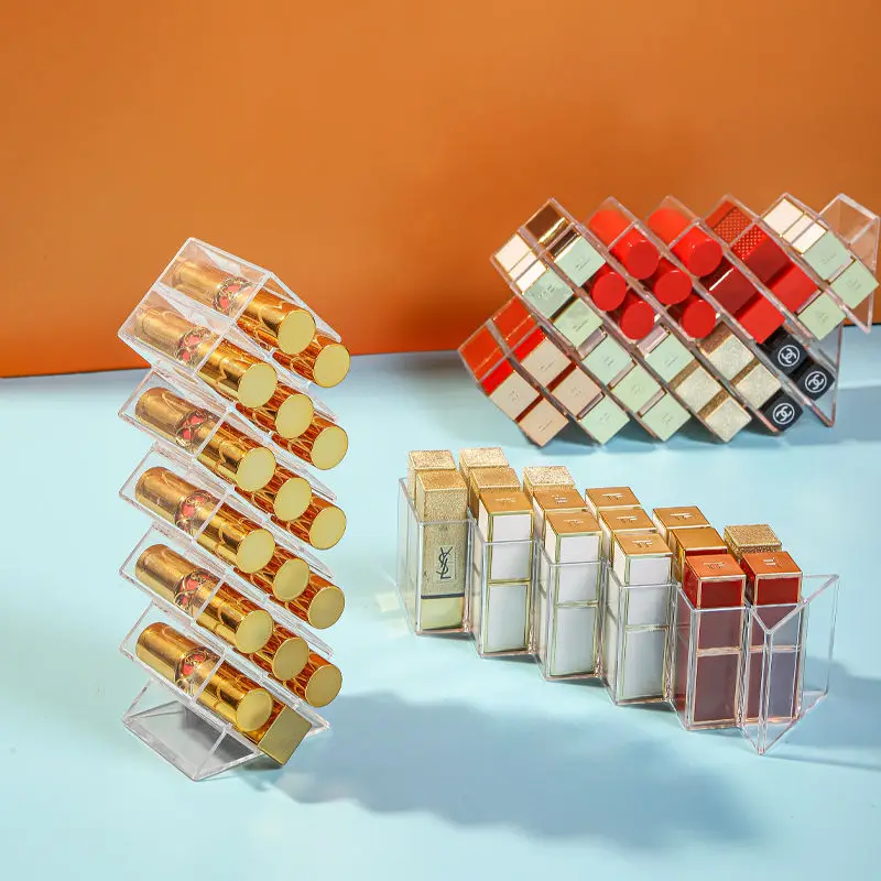 

26 Grids Transparent Lipstick Storage Box Acrylic Makeup Organizer jewelry Cosmetic Shelf Desktop Dressing Table Bathroom Use