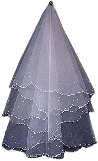 

Bridal Short Veil Pearls Cheap Wedding Accessories 1.5m length