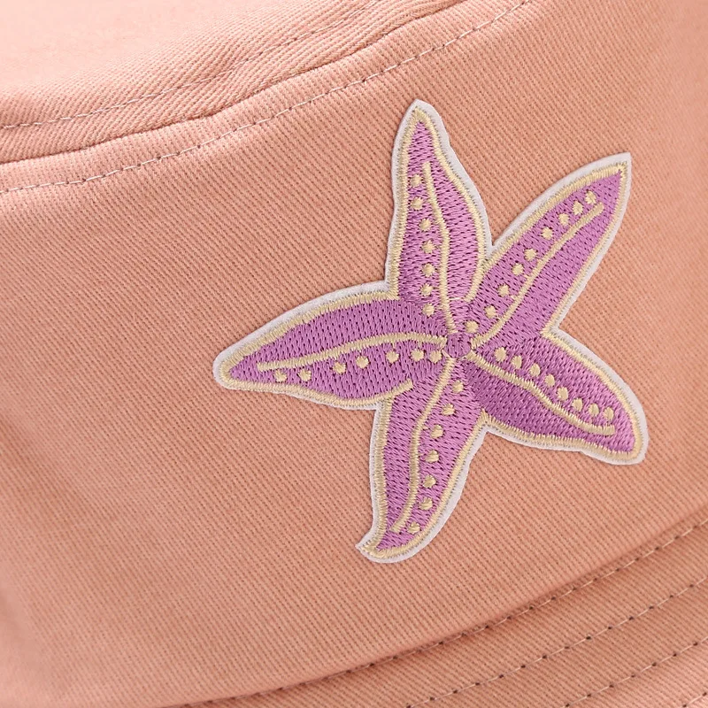 

New Starfish Cotton Bucket Hat Women Men Fashion Hip Hop Shade Beach Sun Hat Bob Outdoor Sunscreen Foldable Fisherman Hat Panama