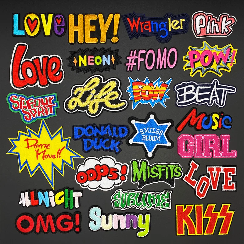 Нашивки LOVE HEY OOPS розовые нашивки с буквенным значком сделай сам железные для