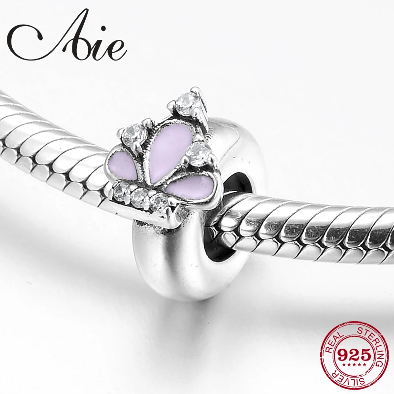 Новая искусственная Серебряная императорская корона розовая эмалированная