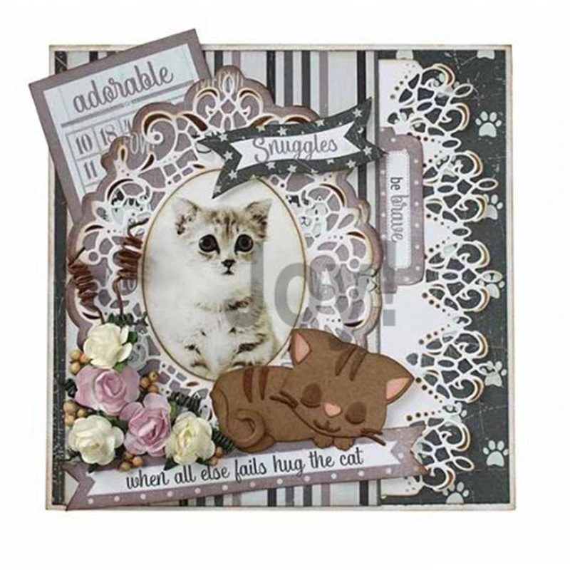 

JC Cute Cat Metal Cutting Dies for Scrapbooking Handmade Die Cut DIY Shape Card Make Stencil Craft Mold Mould Model Decoration