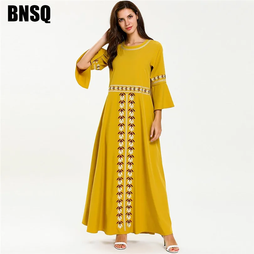 Vestido абайя кафтан халат Дубай, Турция исламский арабский мусульманский хиджаб платье Кафтан платья Катара Elbise Robe Musulmane Longue