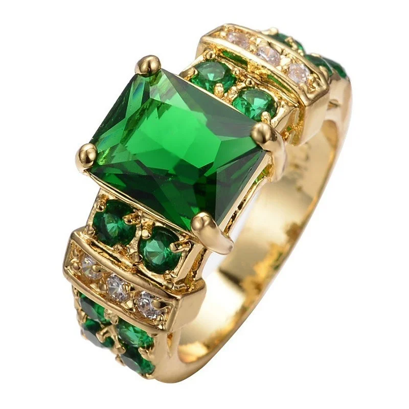 

Finger fire Fashionable men's ring with square zircon in various colors