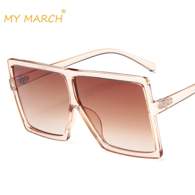 Fashion Gradient Oversized Women Sunglasses Square Brand Designer Big Frame For Female Vintage Eyewear UV400 | Аксессуары для