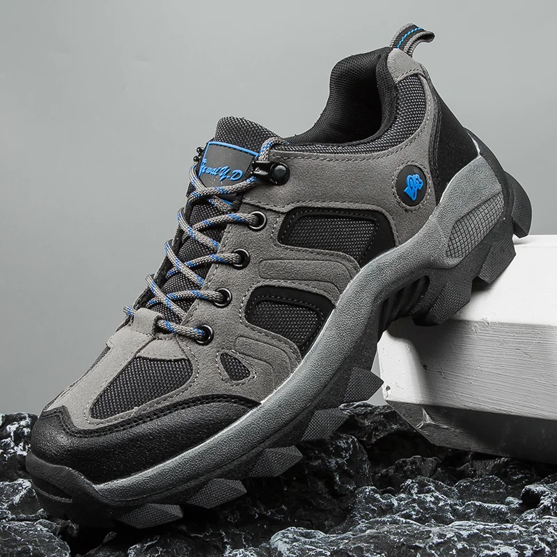 

Men Hiking Shoes Mesh Fabric Mountain Climbing Shoes Outdoor Trekking Sneakers Zapatillas Hombre Large Size