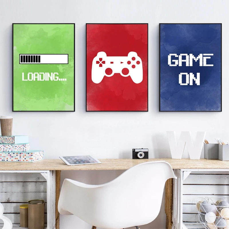 

Game Gamepad Loading Artistic Canvas Painting Nordic Poster Wall Pictures for Living Room Home Decoration Posters Prints