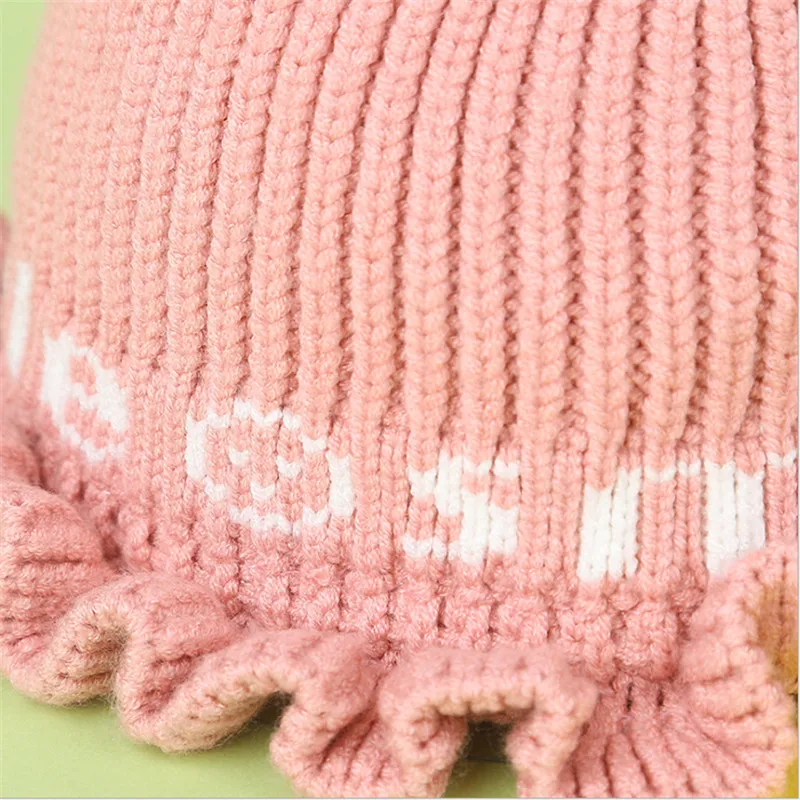 Милая мультяшная вязаная крючком теплая шапка-ведро шапки для новорожденных