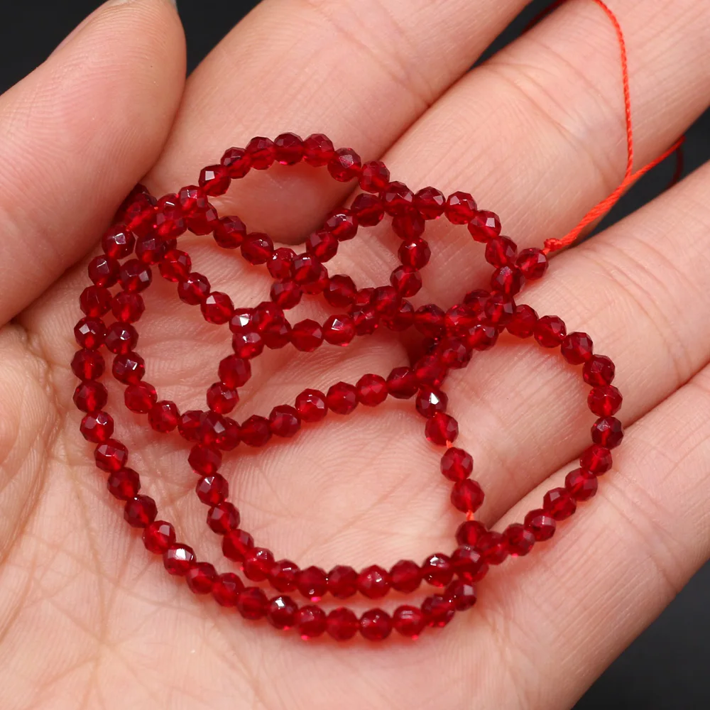 

Red Spinel Small Beads Natural Stone Beads Round Faceted Section Beads for Jewelry Making Necklace DIY Bracelet 3mm