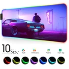 Неоновые огни для автомобиля, Rgb коврик для мыши, подсветка для спортивного автомобиля с подсветкой, коврик для клавиатуры, суперкар, ПК, геймерский полный коврик, декоративный игровой коврик