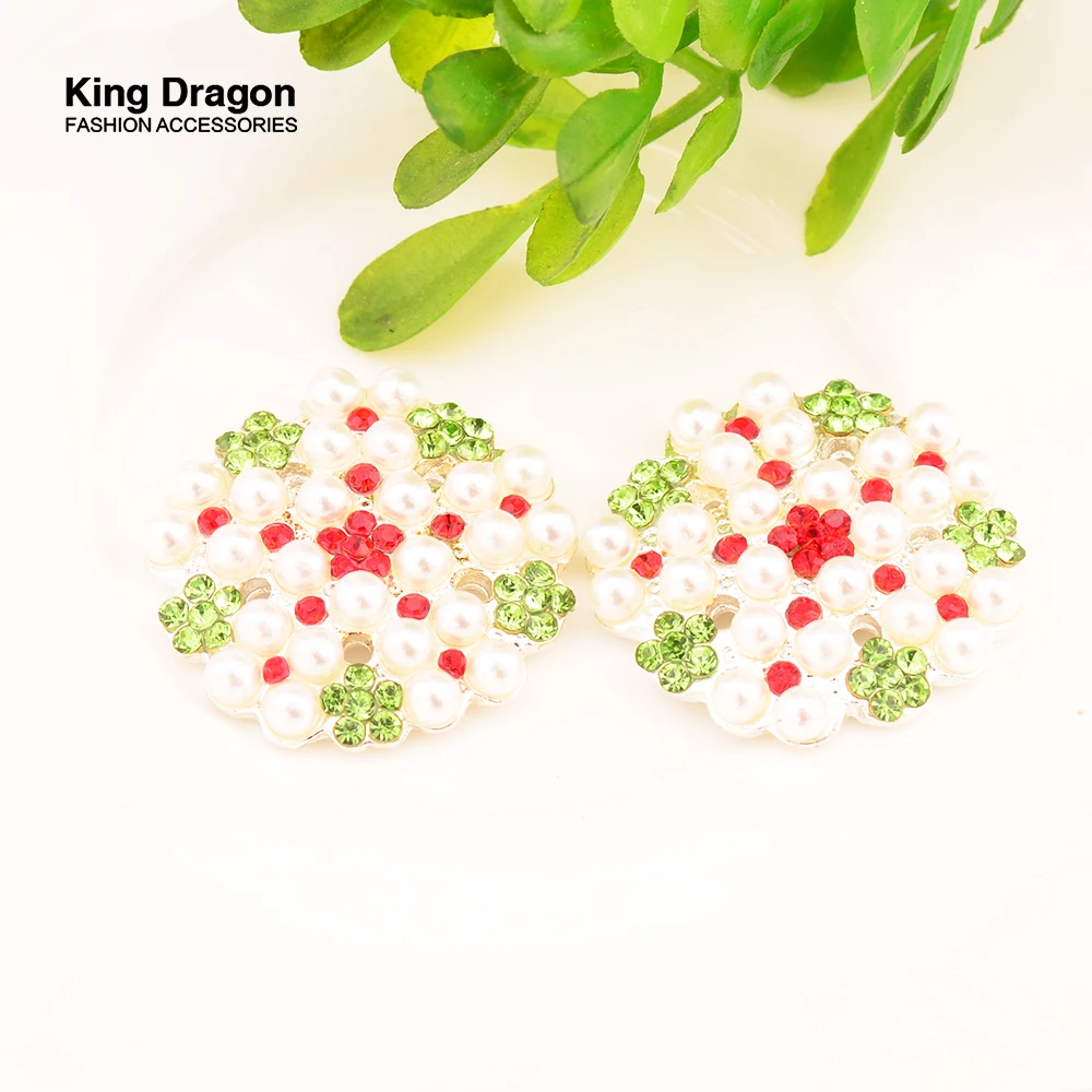 Новое поступление жемчужные пуговицы со стразами Плоская Задняя отделка