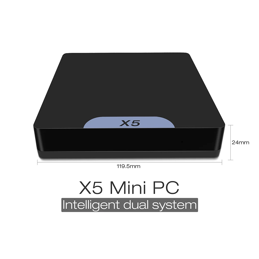 Мини ПК X5 двойной загрузки ОС четырехъядерный Windows 10 Android 5 1 мини Intel Atom Z8350 Bluetooth 4 0