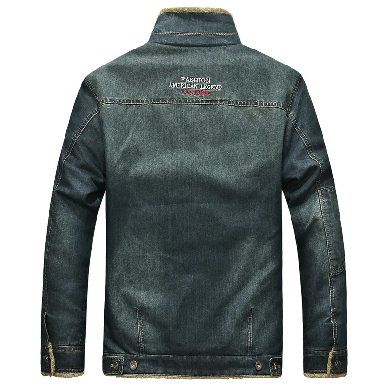 Мужские джинсовые куртки зимние теплые джинсы с мехом толстые ковбойские Пальто