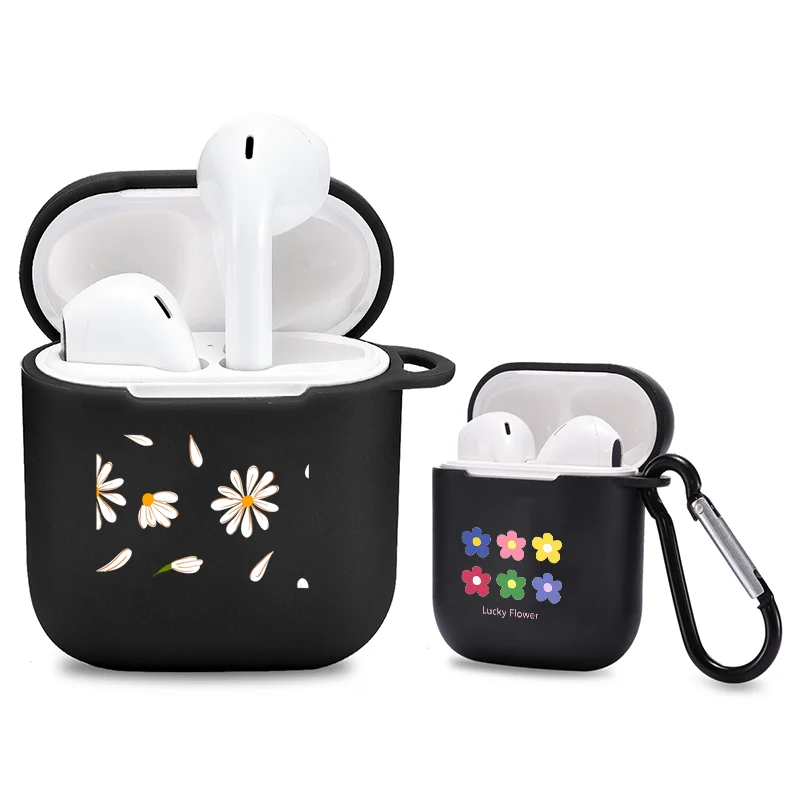 Чехол для наушников Airpods 2 1 с цветочным принтом ромашки симпатичный Роскошный