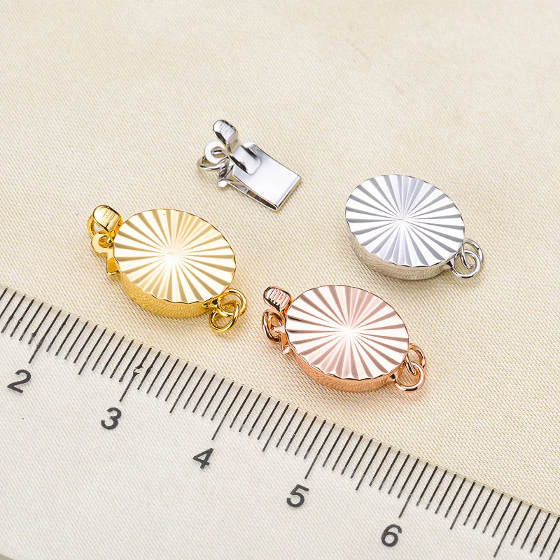 925 Silver Plated Gold Round Claw Spring Clasps Hooks for Bracelet Necklace Connectors DIY Jewelry Making Supplies