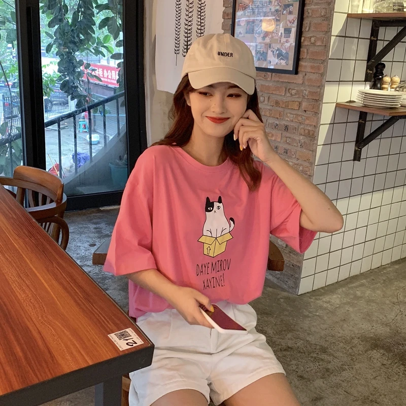 Женские футболки летняя футболка с коротким рукавом женская в стиле Харадзюку