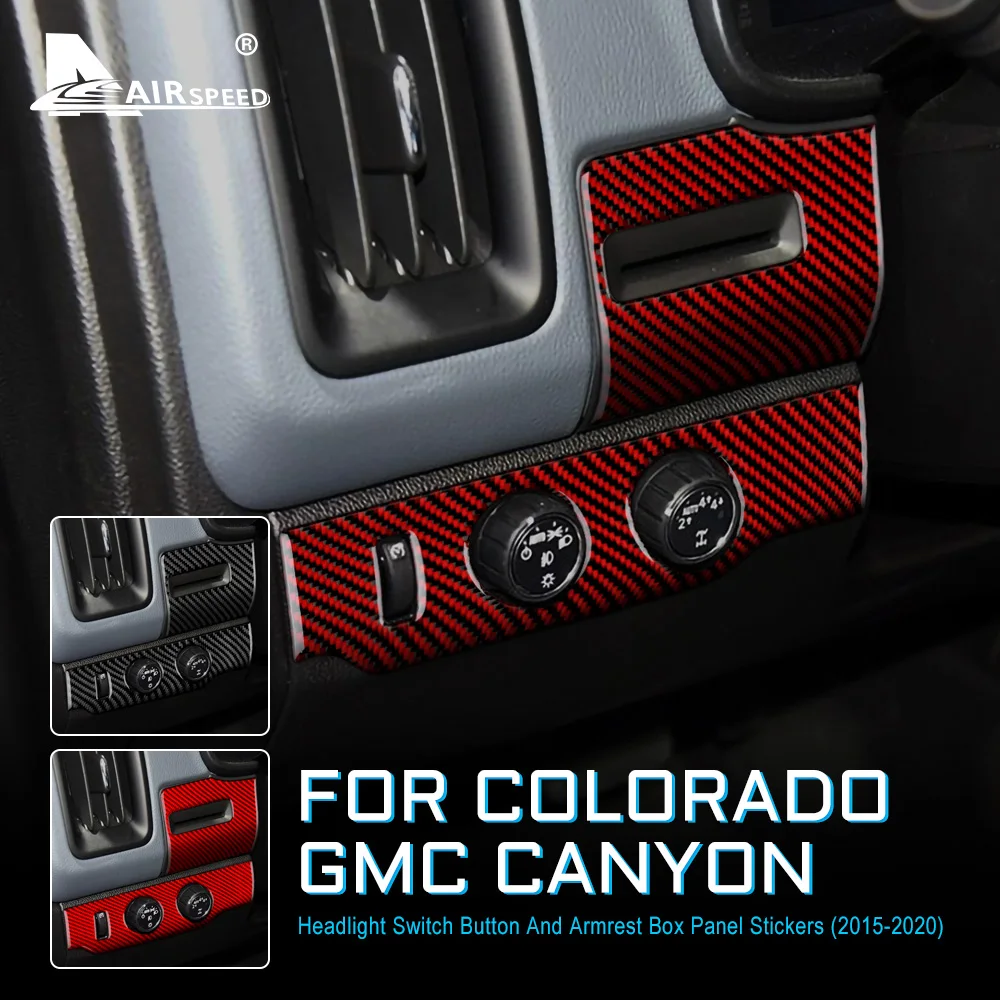 Углеродное волокно для Chevrolet Colorado GMC Canyon 2015-2020 аксессуары внутренняя кнопка переключения фар Co-pilot Box крышка наклейка