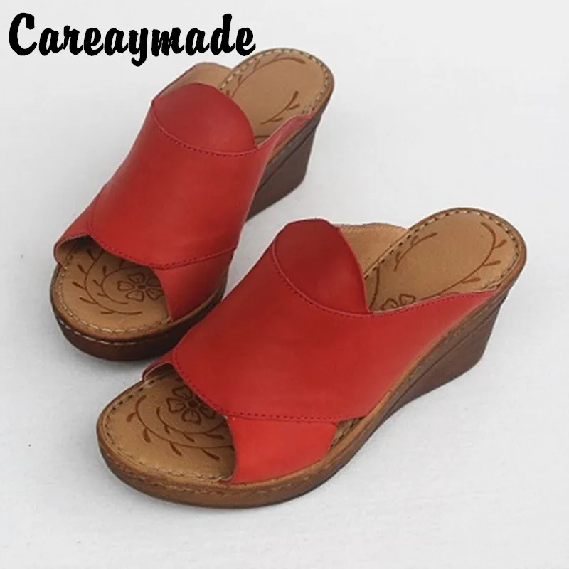 Босоножки Careaymade на высоком каблуке кожа внутри и снаружи Нескользящие сандалии
