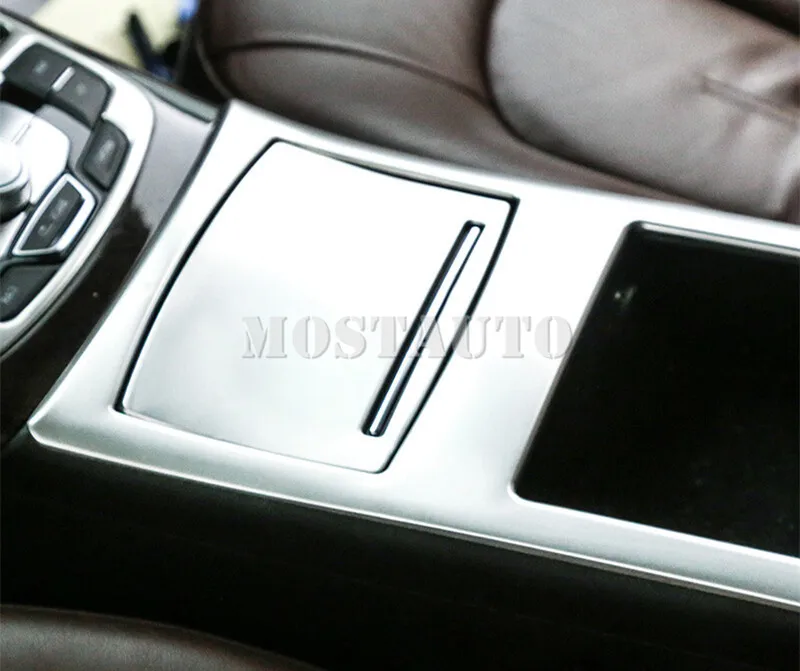 

For Audi A6 S6 Inner Armrest Storage Box & Water Cup Holder Cover 2012-2018 2pcs Car Accessories Interior Car Decor Car Trim