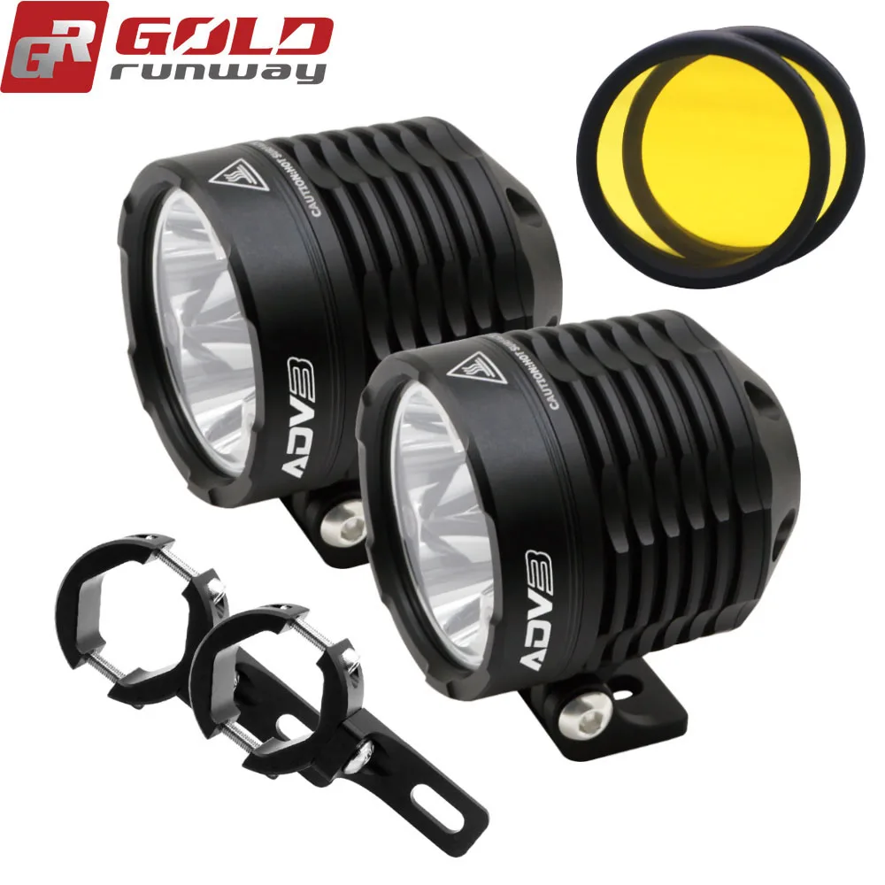 GOLDRUNWAY GR-ADV3 30 Вт XPL V5 12V led Пятно Света 12В для ближнего и дальнего света светодиодные противотуманные фары для мотоцикла