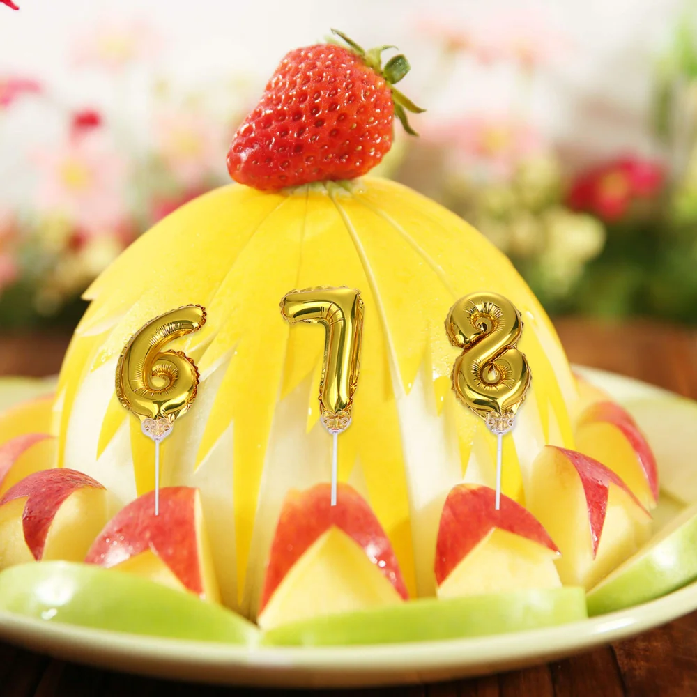 1 комплект 10 шт. воздушные шары с цифрами мини фольги торт фруктовый десерт