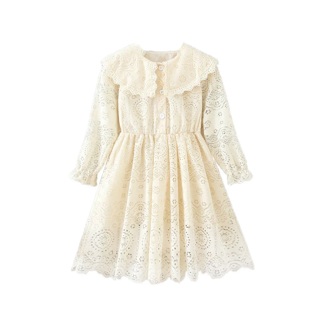 

Girls Party Clothes Autumn New Girl Dress Children's Long-sleeved Lace Doll Collar Elegant Temperament Princess Dress 2-6 Years