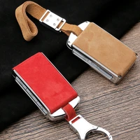 new suede leather zinc alloy car key protection case cover for volvo xc40 xc60 xc90 v90 s90 2018car keychain keyring accessories