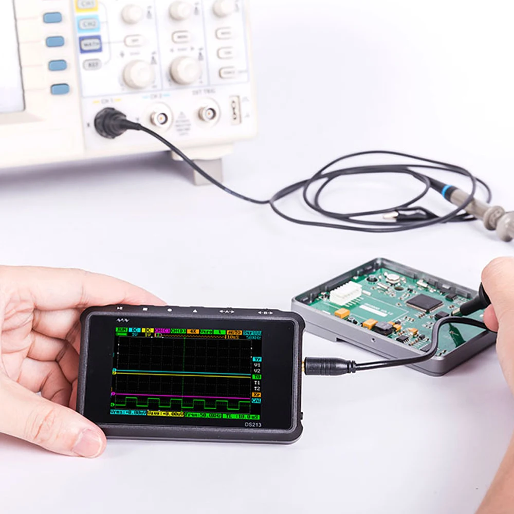 Цифровой осциллограф KKMOON Mini DS213 карманный с USB легкий частотой дискретизации 100 м