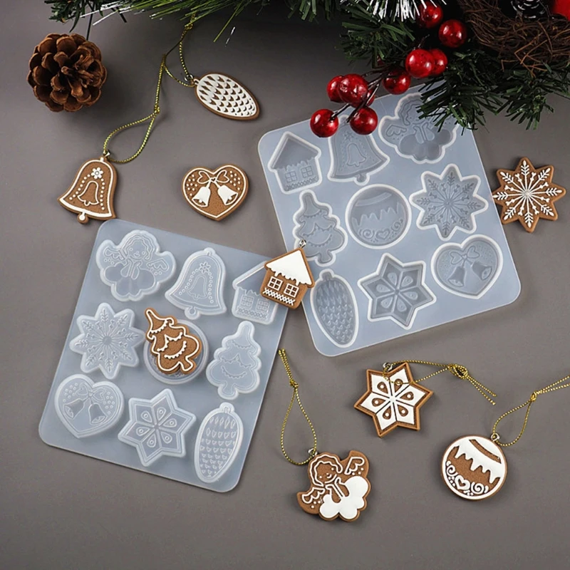 Кристальная эпоксидная смола форма Рождественский кулон силиконовая сделай сам