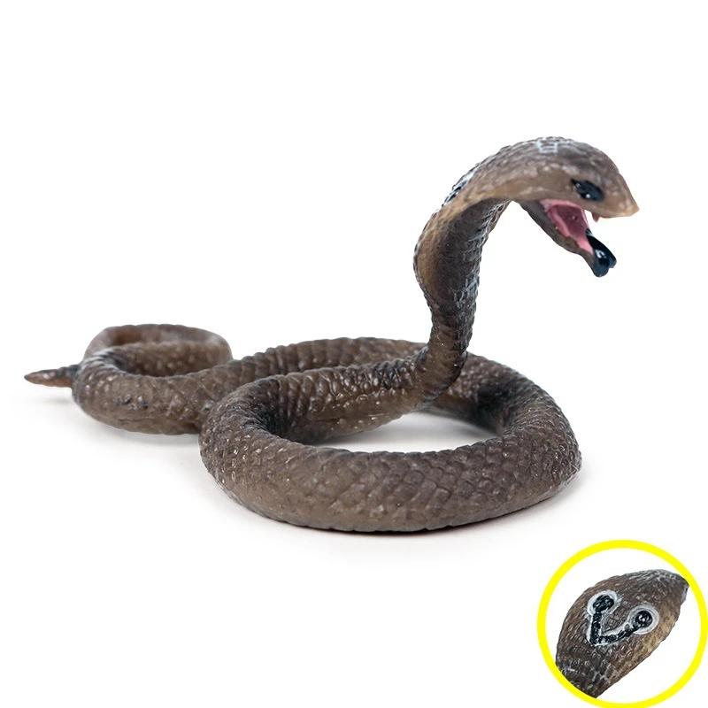 Solid Simulation Wildlife Snake Toy King Cobra Small Model Amphibian Reptile Decoration |