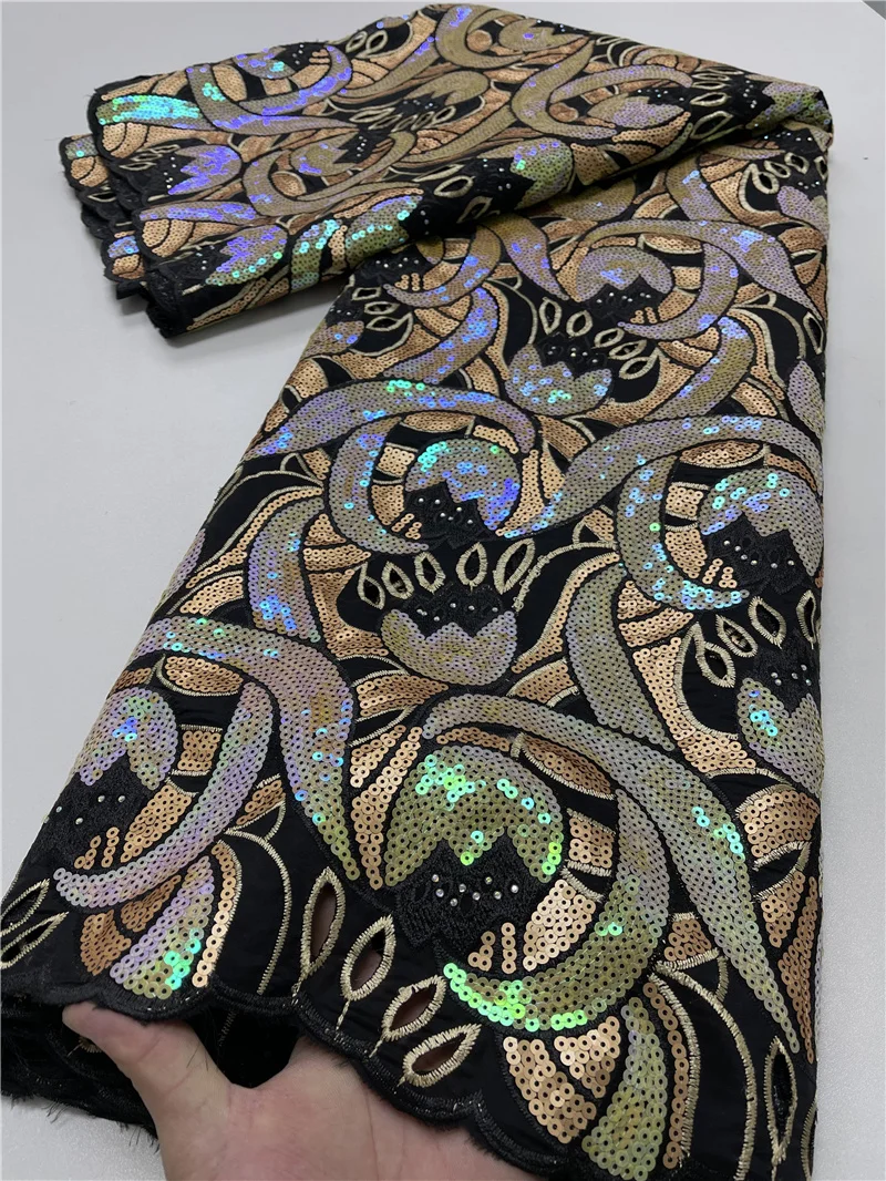 

PGC Black African Lace Fabric 2021 High Quality Sequins Ghana Lace Material For Nigerian Evening Party Sewing YA3969B-7