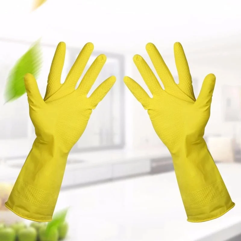 

1Pair Kitchen Long Sleeve Dishewashing Gloves House Cleaning Water-Proof Rubber Washing Gloves Cleaning Tools