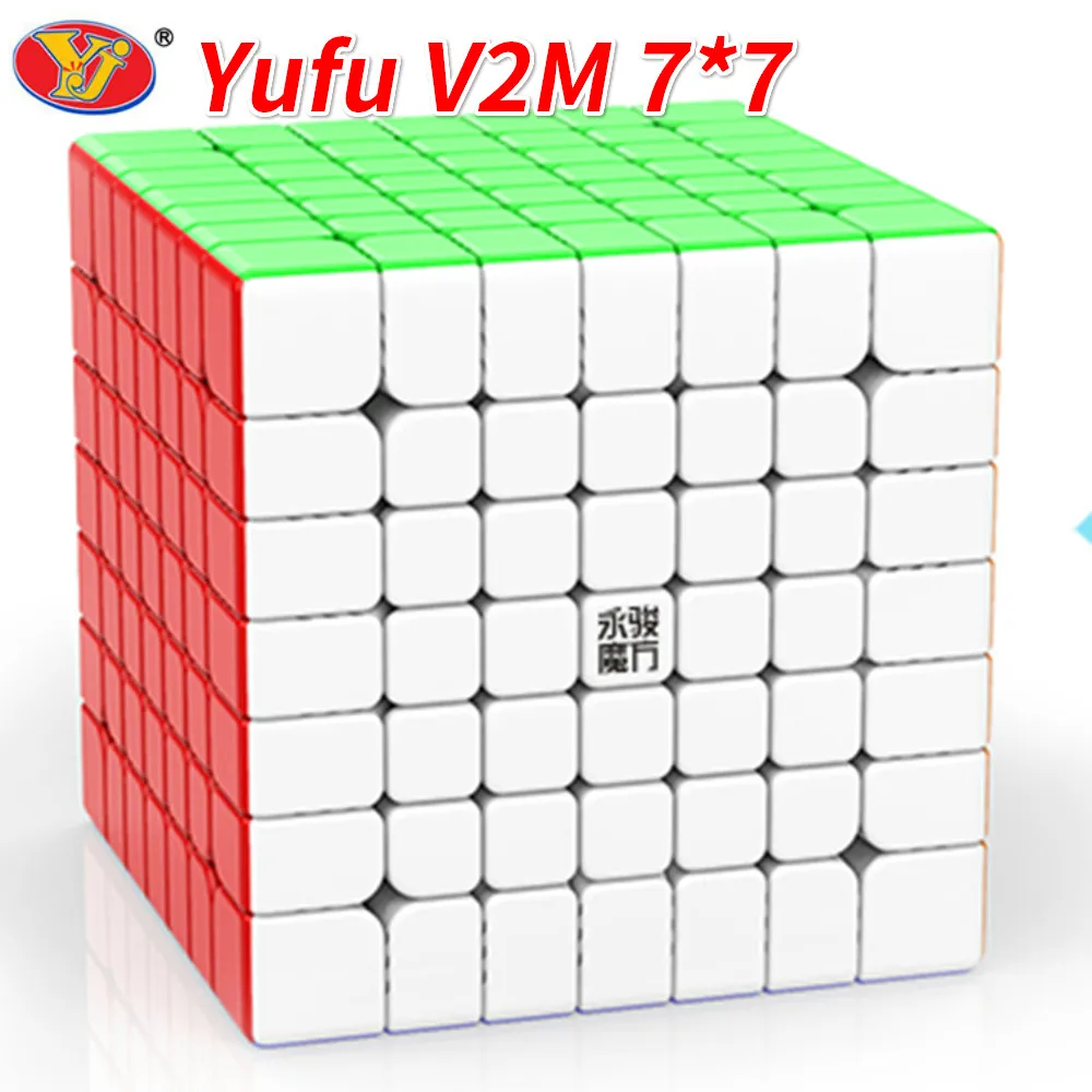 Stickerless Yongjun Yufu V2M 7x7x7 Волшебная Магнитная Cubo Stickerless профессиональные магниты головоломка скорость Cubo Migico YJ 7х7 обучающая игрушка подарок - Цвет: Stickerless