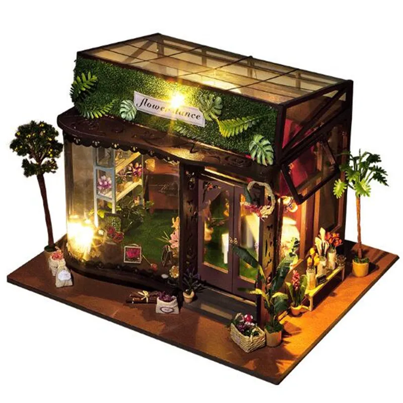 Деревянная миниатюрная модель ручной работы деревянный кукольный дом Diy сборная