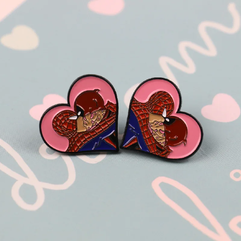 

10pcs/lot Spider Man cartoon clothing Pin kids men women funny backpack clothes diy decoration Enamel Brooches badge collar gift