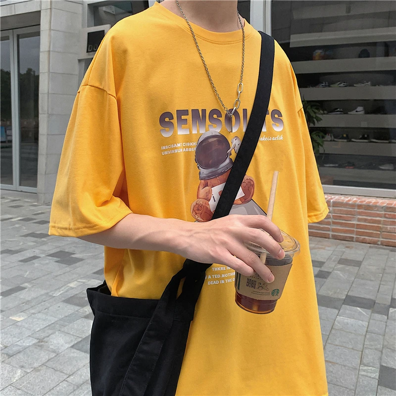 Мужская футболка модный топ с круглым вырезом хлопковая одежда короткими