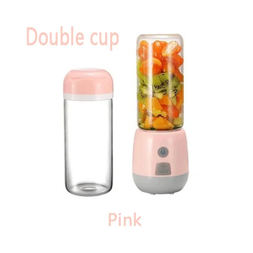 Портативная Мини соковыжималка сок многофункциональная кухонная бытовая автоматическая соковыжималка Бытовая маленькая соковыжималка зарядка электрическая соковыжималка чашка - Цвет: C-PINK