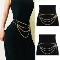tassel gold chain belt for women dresses designer brand luxury punk fringe silver waist belts female metal golden dress belt