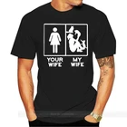 Костюм, модная мужская футболка с принтом, 3xl, с надписью my wife your wife, юмор, Мужская футболка, обычная хлопковая футболка, топы, футболки, Топ